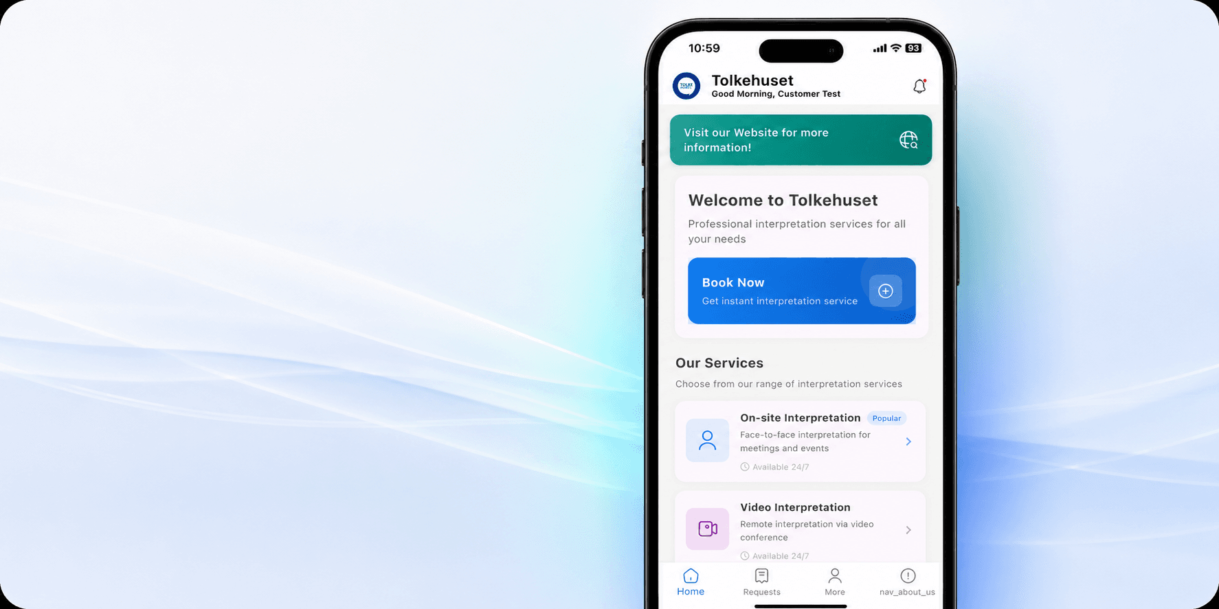 Tolkehuset — خدمات ترجمة فورية ولغوية، تُحجز عند الطلب.